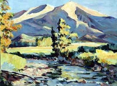 Painting titled "Cristal river, Utah" by Nataly Jolibois, Original Artwork, Oil