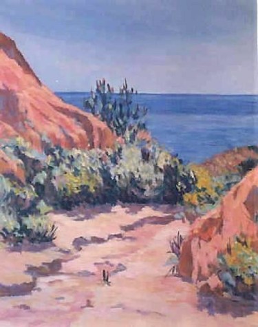 Painting titled " dry river, Algarve" by Nataly Jolibois, Original Artwork, Oil