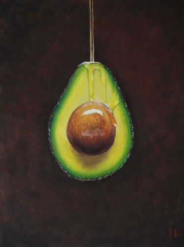 Painting titled "avocado" by Nataliia Kartseva (Nk), Original Artwork, Oil