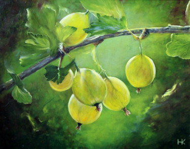 Peinture intitulée "gooseberry" par Nataliia Kartseva (Nk), Œuvre d'art originale, Huile