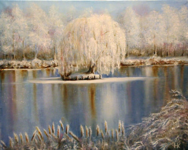 Painting titled "winter" by Nataliia Kartseva (Nk), Original Artwork, Oil