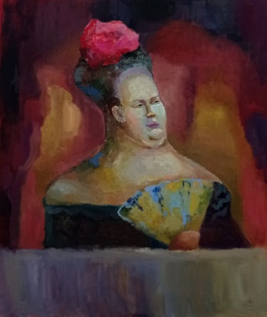 Картина под названием "В театре" - Natalie Paukova, Подлинное произведение искусства, Масло