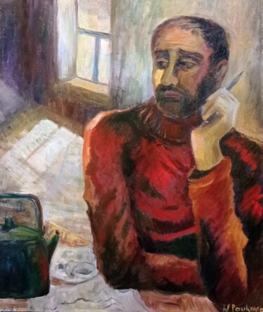 Painting titled ""Работа над эскизам…" by Natalie Paukova, Original Artwork, Oil