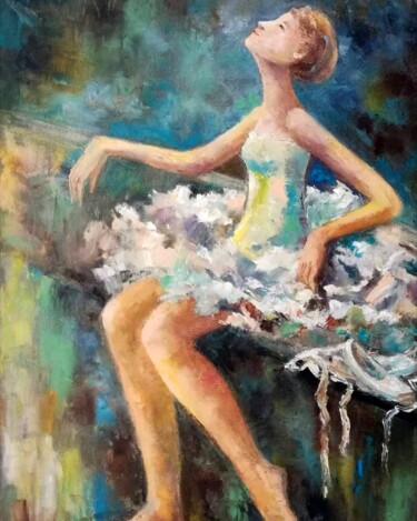 Painting titled ""Балерина"" by Natalie Paukova, Original Artwork, Oil