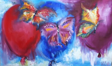 Painting titled "free flight" by Nataly Shi, Original Artwork, Oil