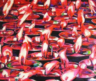 Painting titled "CANDLES IN THE WIND…" by Nataly Kimmel, Original Artwork, Oil