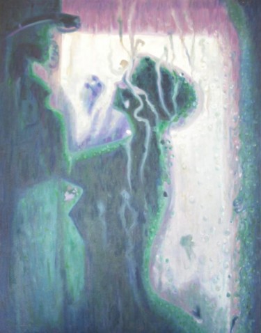 Painting titled "THE SPA SHOWER" by Nataly Kimmel, Original Artwork, Oil