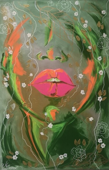 Malerei mit dem Titel "Geist des Waldes" von Natalya Cernov, Original-Kunstwerk, Acryl