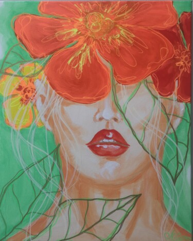 Malerei mit dem Titel "Seduktionsblume" von Natalya Cernov, Original-Kunstwerk, Acryl