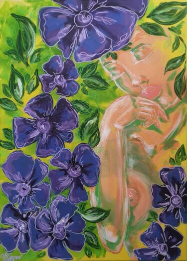 Ζωγραφική με τίτλο "violet" από Natalya Cernov, Αυθεντικά έργα τέχνης, Ακρυλικό