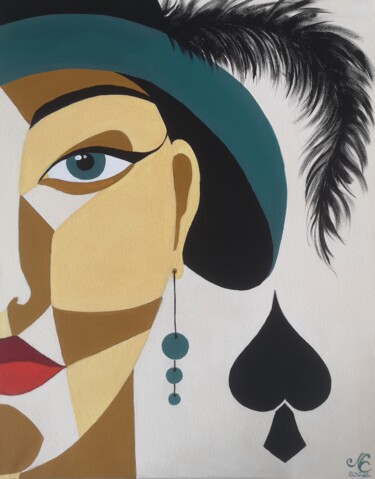 Картина под названием "Queen spades" - Natalya Cernov, Подлинное произведение искусства, Акрил