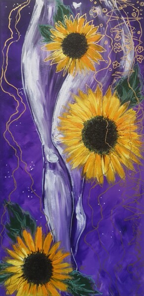 Peinture intitulée "Sunflower" par Natalya Cernov, Œuvre d'art originale, Acrylique