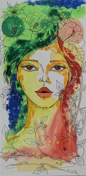 Painting titled "Summer Flamenco - W…" by Natalya Cernov, Original Artwork, Acrylic