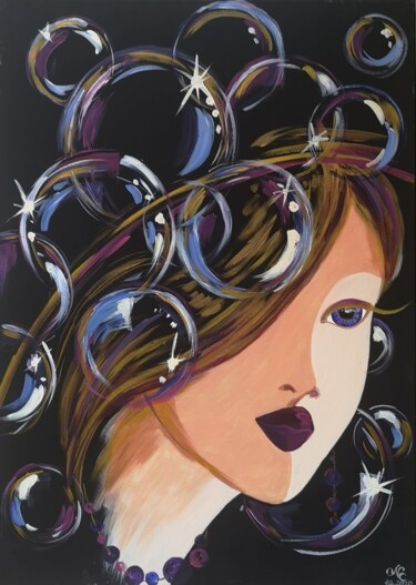 Картина под названием "Soap Bubbles" - Natalya Cernov, Подлинное произведение искусства, Акрил