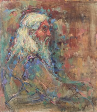 Peinture intitulée "An old man" par Natalya Chepulskaya, Œuvre d'art originale, Huile Monté sur Châssis en bois