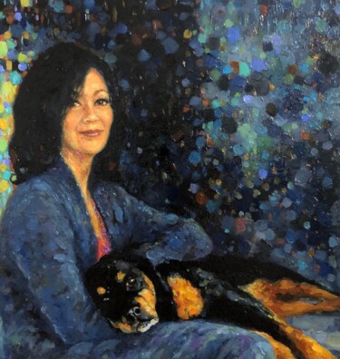 Pintura intitulada "Dina and Ripley" por Natalya Chepulskaya, Obras de arte originais, Óleo