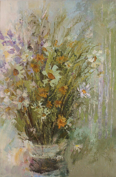 Painting titled "Forest flowers" by Natalya Egorova, Original Artwork, Oil