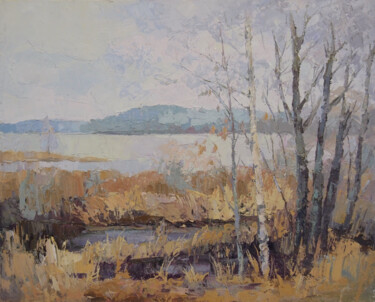 Painting titled "Lake" by Natalya Egorova, Original Artwork, Oil