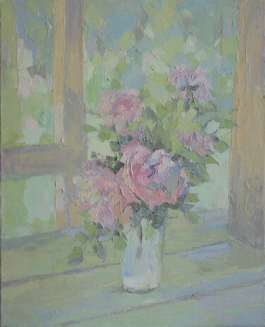 Painting titled "Rose" by Natalya Egorova, Original Artwork, Oil