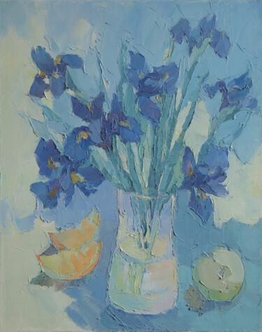 Pintura intitulada "Irises" por Natalya Egorova, Obras de arte originais, Óleo