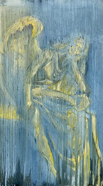 Pittura intitolato "Crying angel" da Natalya Gasilova, Opera d'arte originale, Olio