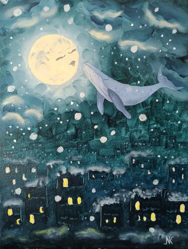 Pittura intitolato "Snow Kiss" da Natalya Kuvyrdina, Opera d'arte originale, Acquarello