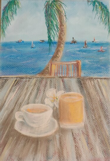Malerei mit dem Titel "summer always in my…" von Natalya Mitrofanova, Original-Kunstwerk, Pastell