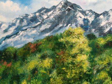 Ζωγραφική με τίτλο "Autumn in the mount…" από Natalya Mitrofanova, Αυθεντικά έργα τέχνης, Λάδι