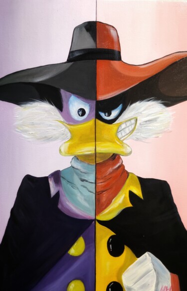Pintura titulada "Darkwing Duck" por Natalya Mitrofanova, Obra de arte original, Oleo Montado en Panel de madera