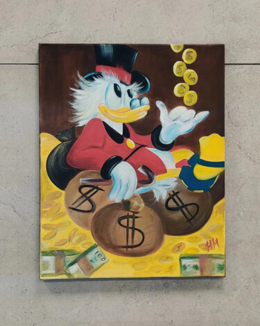 Pintura titulada "Money is so funny" por Natalya Mitrofanova, Obra de arte original, Oleo Montado en Panel de madera