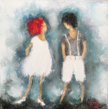 Painting titled "Lei e Lui" by Natalia Molinari, Original Artwork, Oil