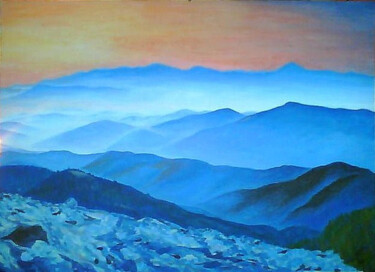 Картина под названием "туман в горах" - Natalya Moshina-Turusinova, Подлинное произведение искусства, Масло