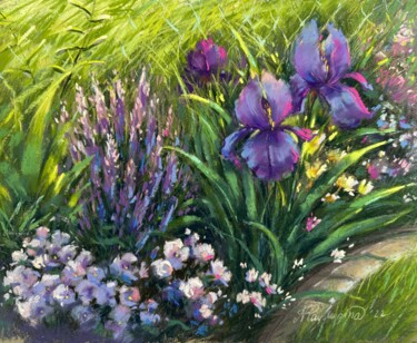 Ζωγραφική με τίτλο "Purple August" από Natalya Paydugina, Αυθεντικά έργα τέχνης, Παστέλ