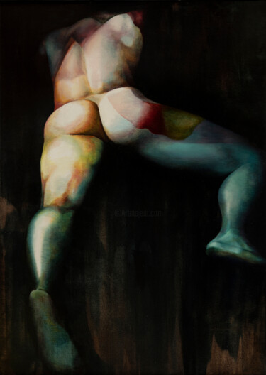 Painting titled "ANTONYMY IN THE BLU…" by Natalya Pravda, Original Artwork, Oil