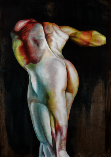 Malerei mit dem Titel "ANTONYMY IN THE YEL…" von Natalya Pravda, Original-Kunstwerk, Öl
