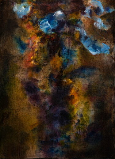 Painting titled "through the mist" by Natalya Pravda, Original Artwork, Oil Mounted on Wood Stretcher frame