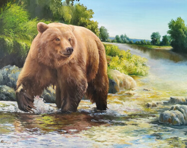 Peinture intitulée "Bear" par Natalya Pyankova, Œuvre d'art originale, Huile