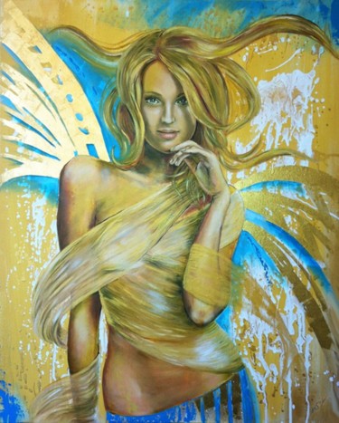 Painting titled "Golden Delusion" by Natalya Simonova, Original Artwork, Oil