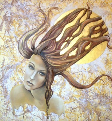 Painting titled "Fantasy: Solar Ecli…" by Natalya Simonova, Original Artwork, Oil