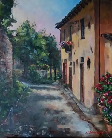 Painting titled "Via Vespignano" by Natalya Smirnova, Original Artwork, Oil