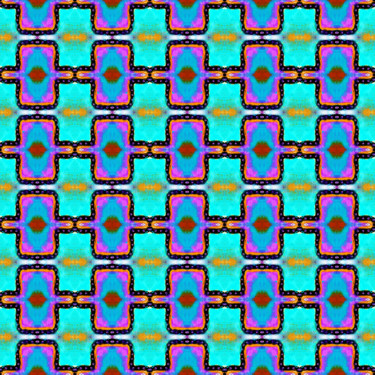Muster Pattern Ornament Geometrisch Türkis Digitale Kunst mit dem Titel "Muster Pattern Orna…" von Natalya Volynska, Original-Kunstwerk, 2D Digital Work