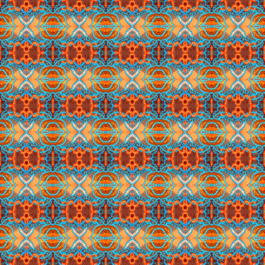 Muster Pattern Ornament Geometrisch Orange Blau Digitale Kunst mit dem Titel "Muster Pattern Orna…" von Natalya Volynska, Original-Kunstwerk, 2D Digital Work