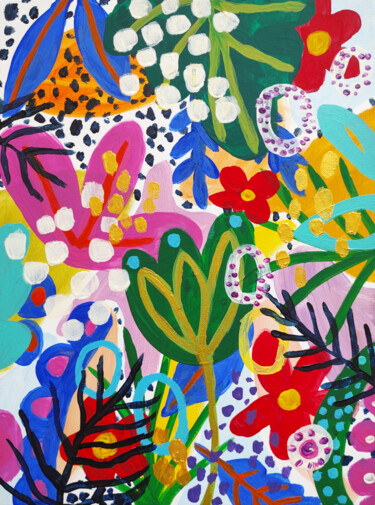 Painting titled "Floral Original Pai…" by Natalya Volynska, Original Artwork, Acrylic