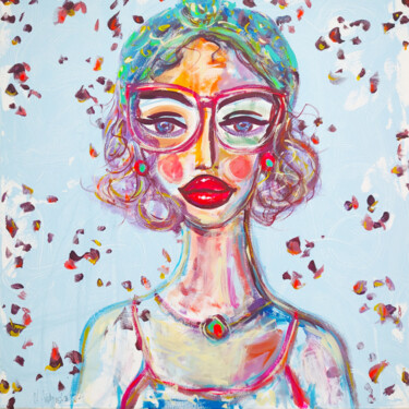Peinture intitulée "Ibiza Girl Original…" par Natalya Volynska, Œuvre d'art originale, Acrylique