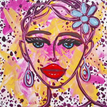 Malerei mit dem Titel "Hawaii Girl Beauty…" von Natalya Volynska, Original-Kunstwerk, Acryl