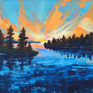 Pintura titulada "Sunset Seascape Pai…" por Natalya Volynska, Obra de arte original, Acrílico