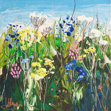 Pintura titulada "Flower Meadow Paint…" por Natalya Volynska, Obra de arte original, Acrílico