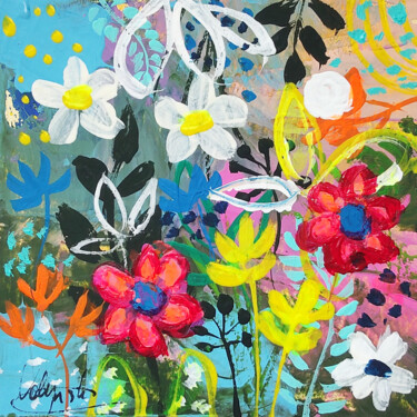 Pintura titulada "Flowers Meadow orig…" por Natalya Volynska, Obra de arte original, Acrílico