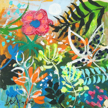 Peinture intitulée "Flowers abstract Or…" par Natalya Volynska, Œuvre d'art originale, Acrylique