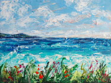 Malerei mit dem Titel "Seascape painting c…" von Natalya Volynska, Original-Kunstwerk, Acryl